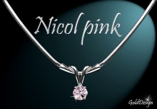 Nicol pink - řetízek rhodium